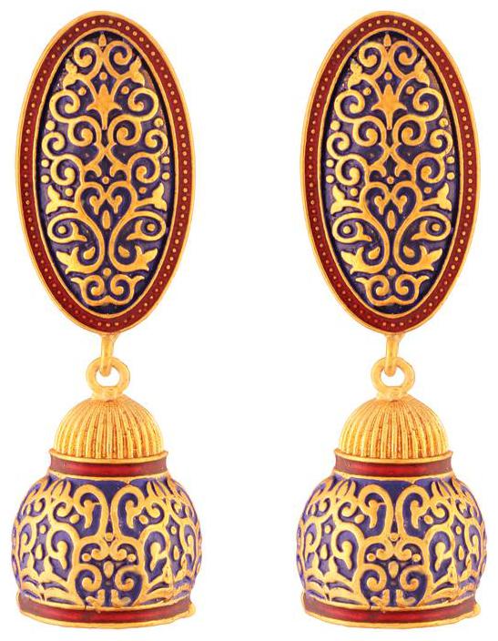 

Etnico Traditional Gold Plated Meenakari Earrings For Women