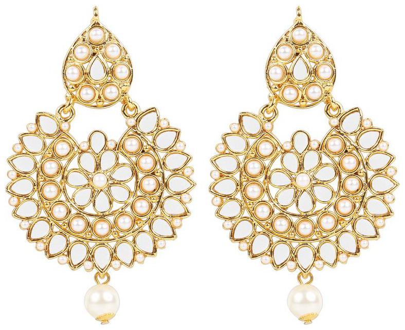 

Etnico Traditional Gold Plated Kundan Pearl Earrings For Women