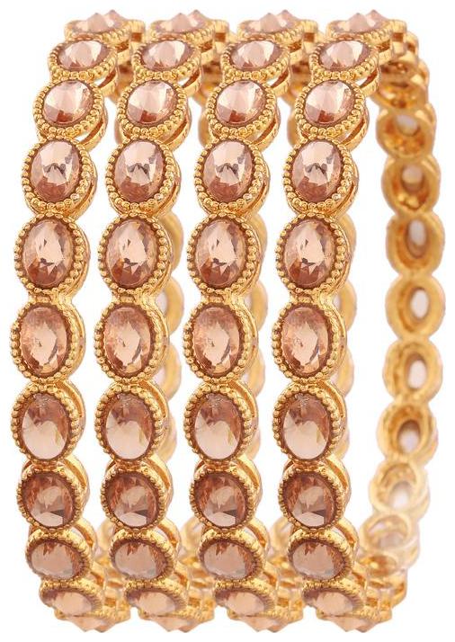 

Etnico Traditional Gold Plated Kundan Bangles for Women