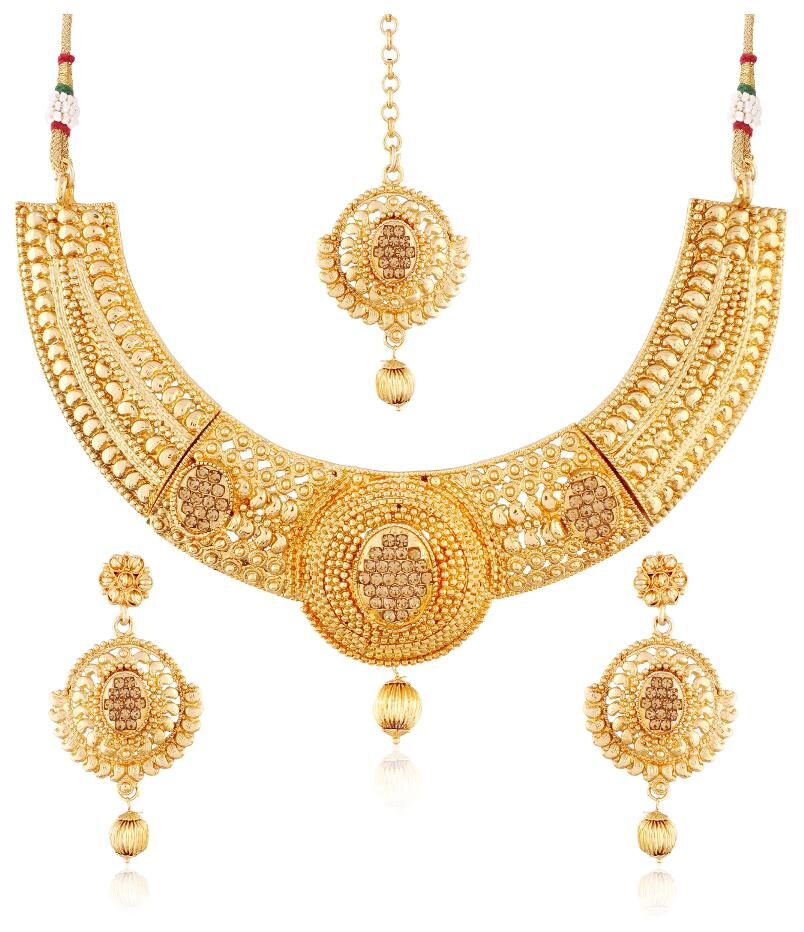 

Etnico Traditional Jewellery Set with Maang Tikka for Women MS114