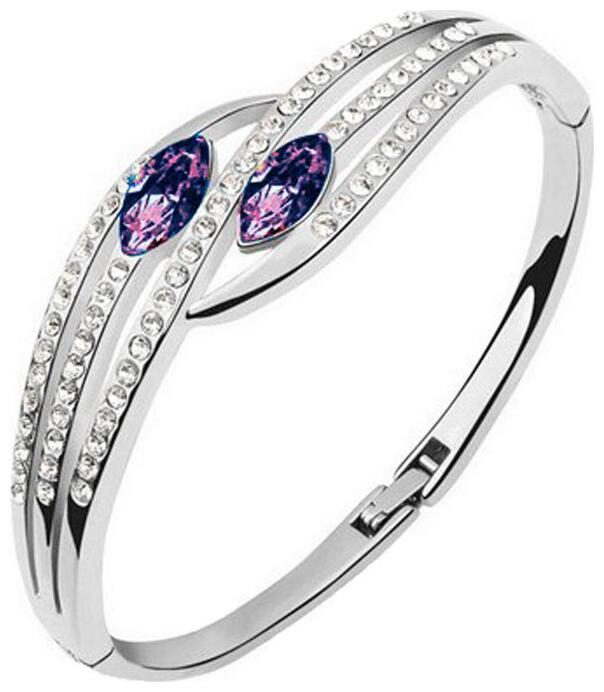 

Etnico Valentine Collection Purple Crystal Bracelet For Women