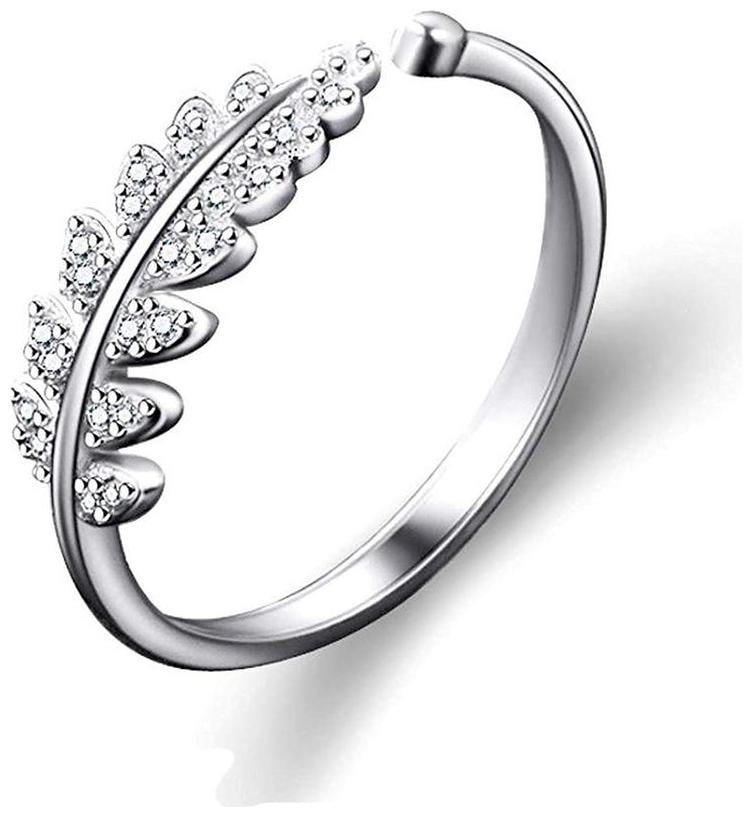 

Etnico Valentine s Special Adjustable Silver Plated CZ Ring for Women (A81FL127)
