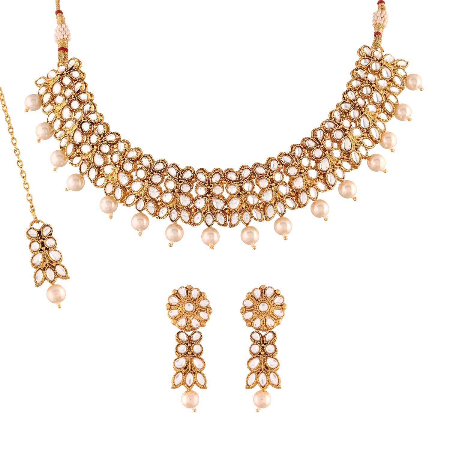 

Etnico White Necklace Set For Women