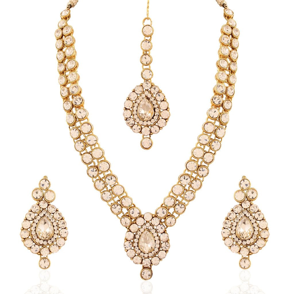 

Etnico White Gold-Plated Necklace Set For Women