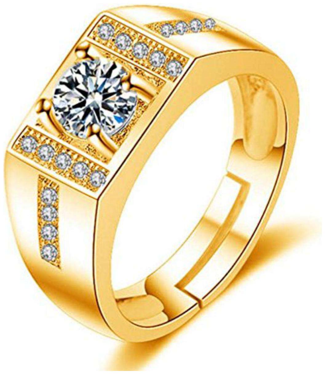 

Exclusive Limited Edition 24KT Gold Swarovski Solitaire Adjustable Mens Rings