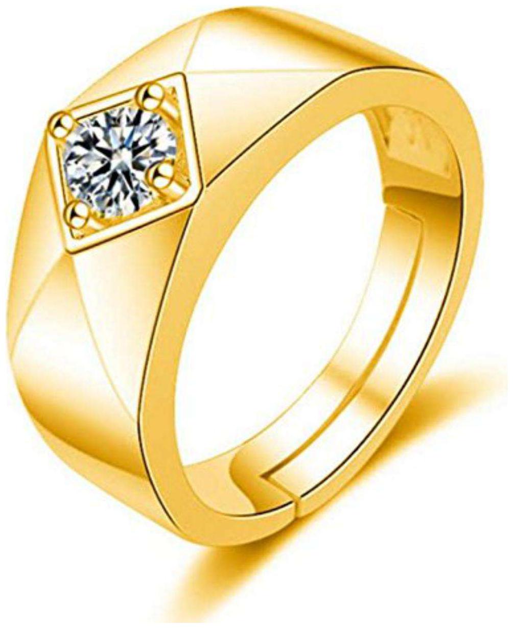 

Exclusive Limited Edition 24KT Gold Swarovski Solitaire Adjustable Mens Rings