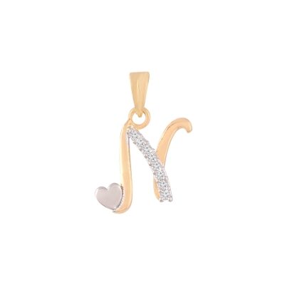 

E tnico Collection A Alphabet Pendant with heart For Men Women C00N