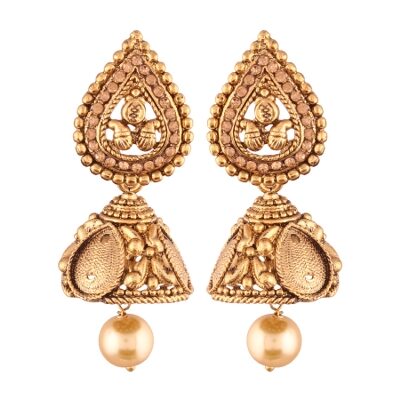 

E tnico High Gold Plated Jhumki Jhumkas Earrings for Women (E2437FL)