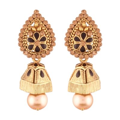 

E tnico High Gold Plated Jhumki Jhumkas Earrings for Women (E2433B)