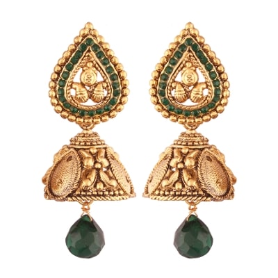 

E tnico High Gold Plated Jhumki Jhumkas Earrings for Women (E2437G)