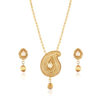 

E tnico Traditional Pendant Set with Designer Chain for Women MS109W