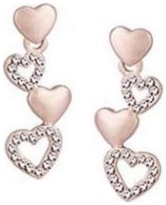 

Fabula Gold Crystal Love Heart Fine Drop Earrings For Women Girls Lasting Love Collection
