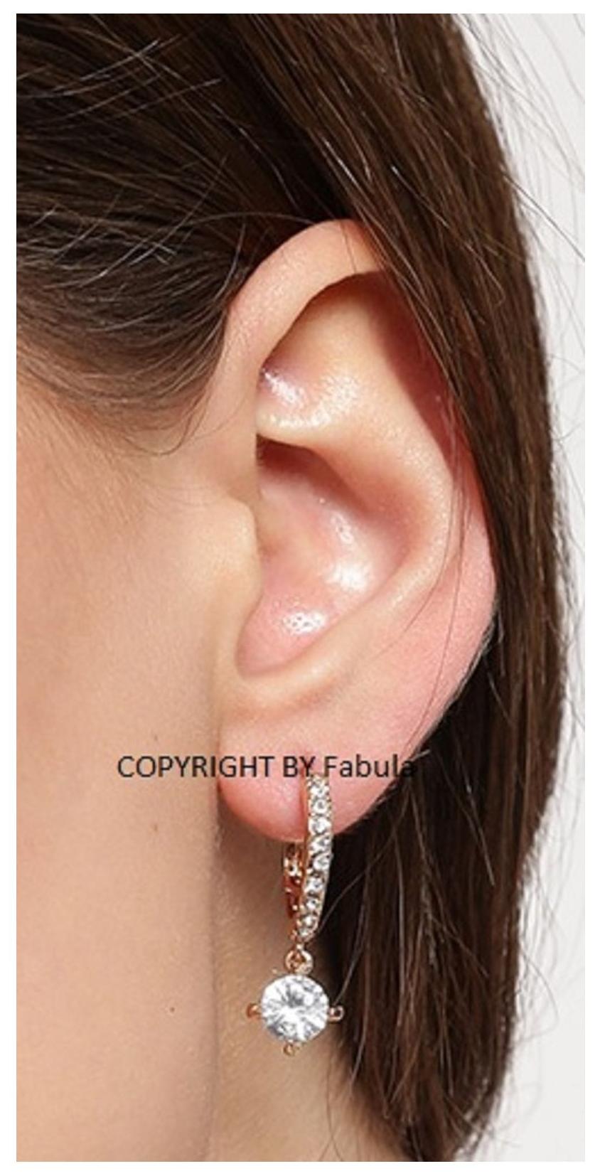 

Fabula Gold Tone Zirconia Ring Drop Earrings For Women Girls Stellar Fine Jewels Collection