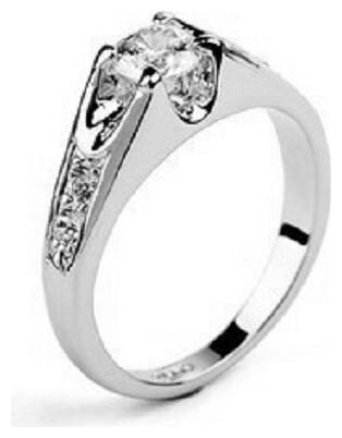 

Fabula Jewellery Silver Tone Solitaire Cubic Zirconia Engagement Proposal Fashion Ring for Women Girls