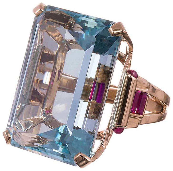 

Fabula Jewellery Gold Tone Blue Large Cubic Zirconia Cocktail Engagement Proposal Fashion Ring for Women Girls