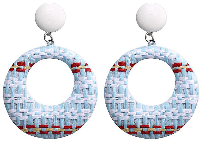 

Fabula Jewellery Blue Red Handmade Round Dangle Earrings For Women Girls