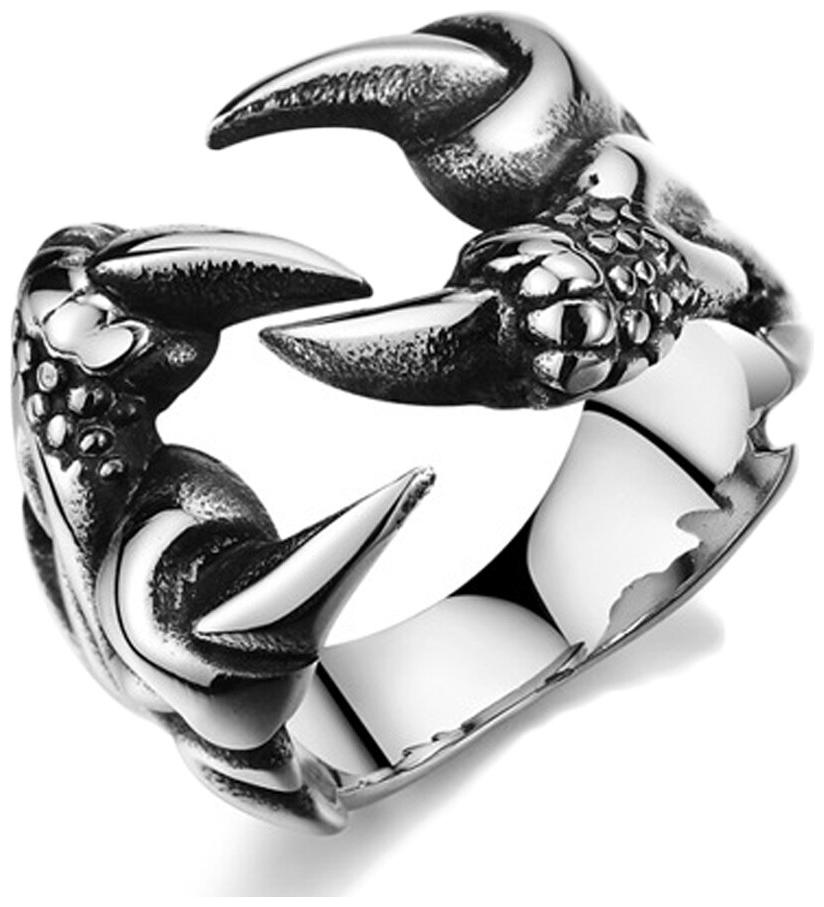 

Fabula Jewellery Silver Vintage Gothic Dragon Claw Biker Ring For Men Boys