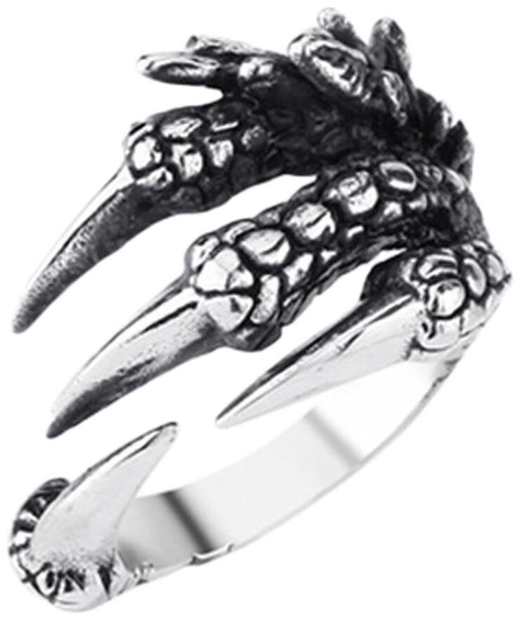 

Fabula Jewellery Silver Vintage Gothic Dragon Claw Biker Ring For Men Boys