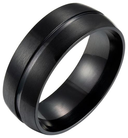 

Fabula Jewellery Black Titaninum Matte Finish Band Ring For Men Boys