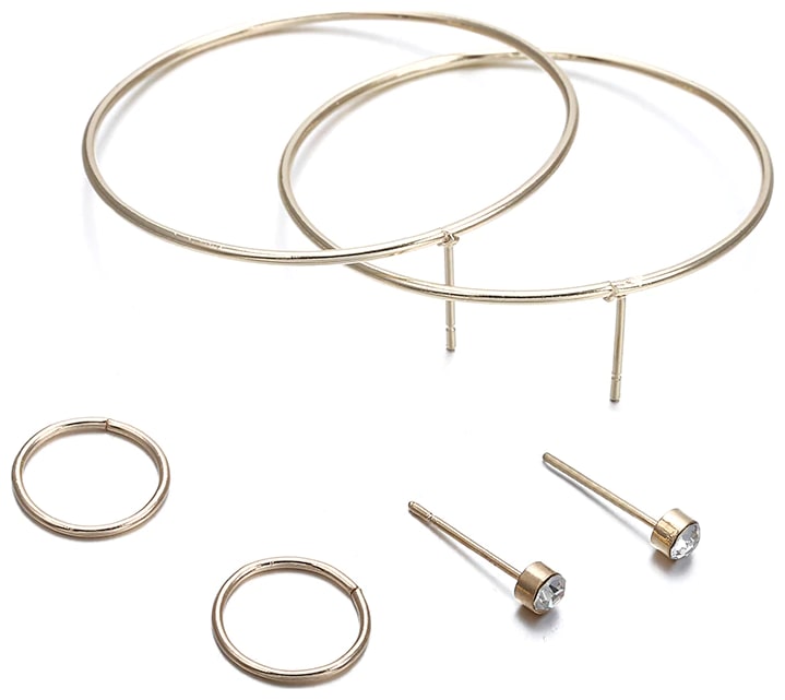 

FABULA Jewellery Combo of 3 Gold Tone Delicate Ear Stud Cuff Drop Fashion Earrings
