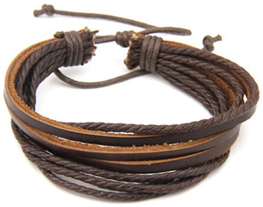 

Fabula Jewellery Dark Brown Braided Leather Handmade Wrap Bracelet For Men Boys