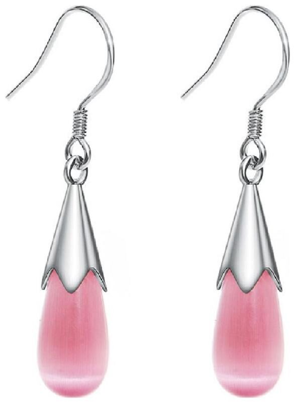 

FABULA Jewellery Silver Plated Baby Pink Opal Zirconia Delicate Drop EarringsStellar Fine Jewels Edition