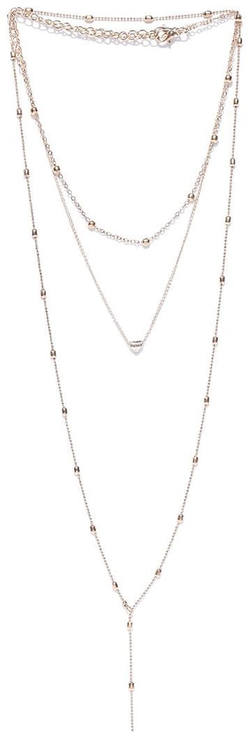 

Fabula Jewellery Gold Tone Multi Layer Heart Shape Fashion Necklace for Women Girls Lasting Love Collection