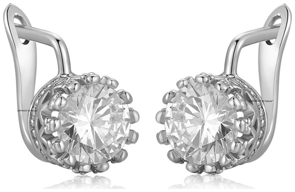 

Fabula Jewellery Silver Plated Cubic Zirconia Fine Stud Earrings For Women GirlsStellar Fine Jewels Edition