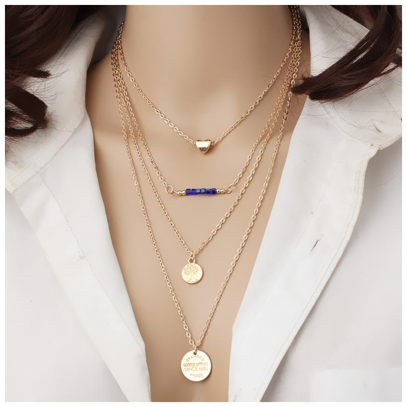 

Fabula Jewellery Gold Tone Multi Layer Heart Shape Fashion Necklace For Women Girls Lasting Love Collection