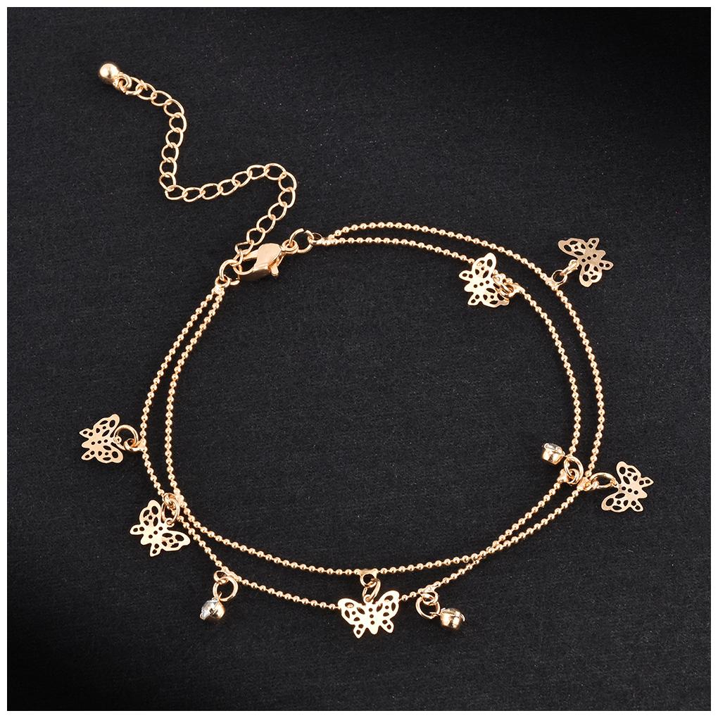 

Fabula Jewellery Gold Butterfly Beads Charm Anklet For Women Girls