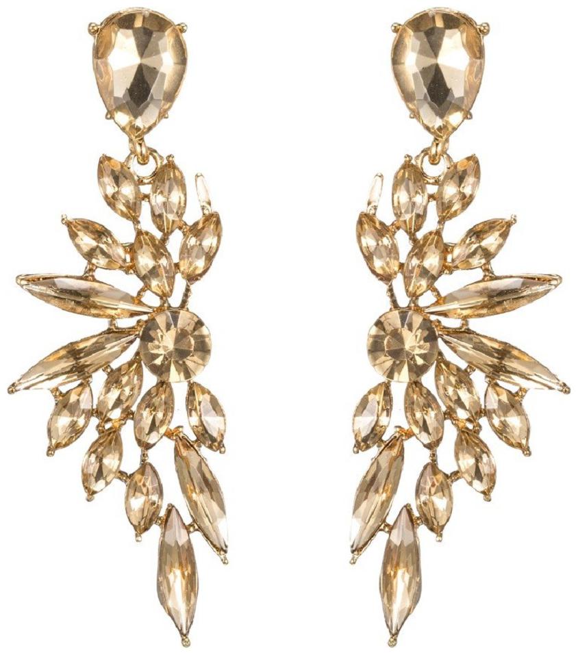 

Fabula Jewellery Gold Floral Cubic Zirconia Drop Fashion Earrings