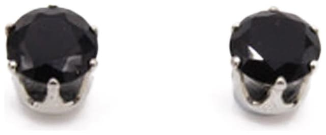 Fabula Men Metal Earrings Silver-Plated Black