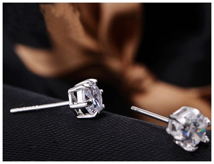 

Fabula Silver Solitaire Stone Studded Stud Earrings For Women Girls For Women Girls Stellar Fine Jewels Collection