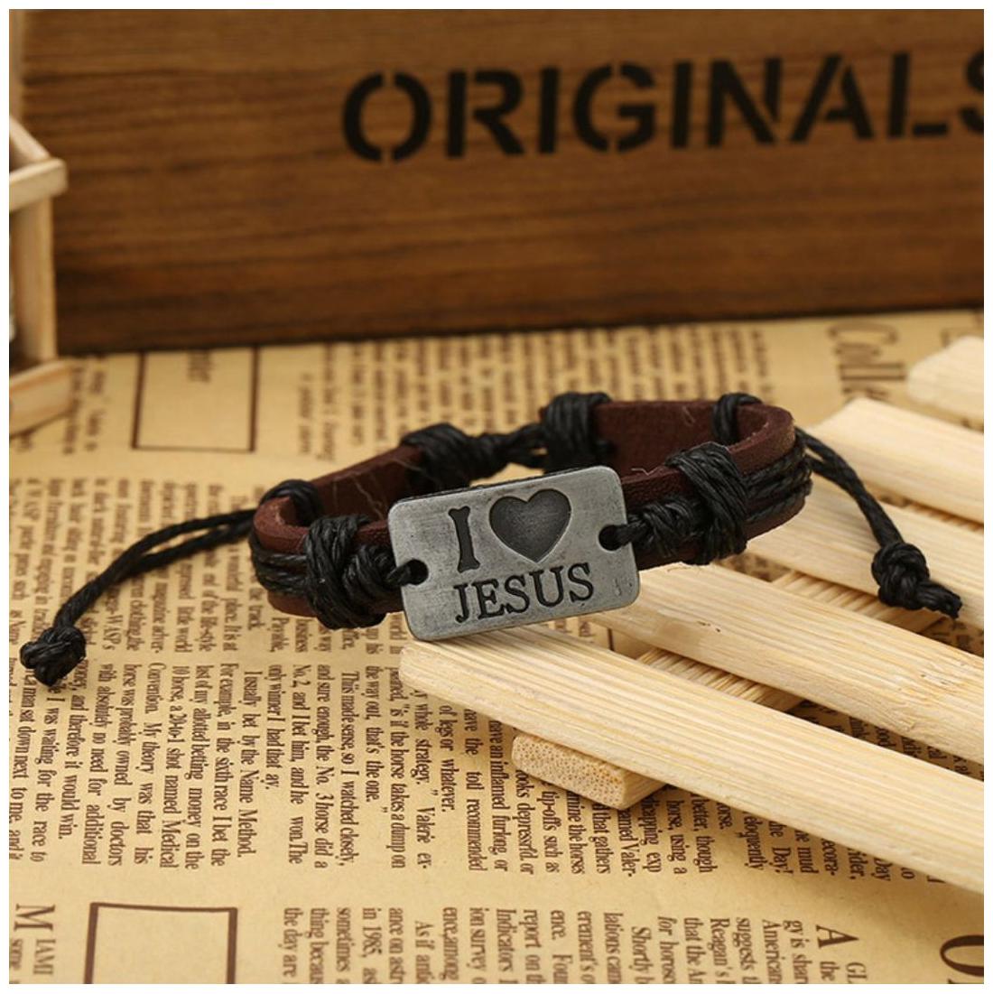 

Fahshionforsure Black Leather Unisex Bracelet (J052)