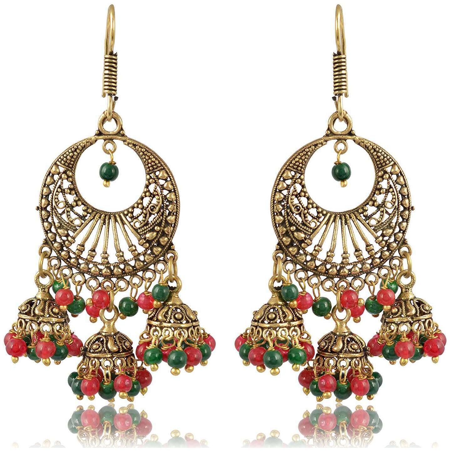 

Fashion For Sure Gold Brass Jhumki Earrings for Women (E195)