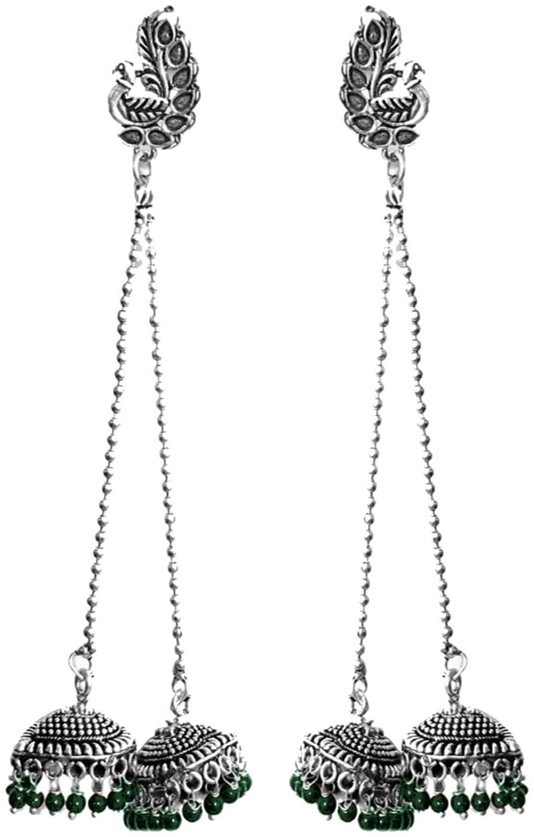 

Fashion for sure Silver Brass Jhumki Earrings For Women (E451)