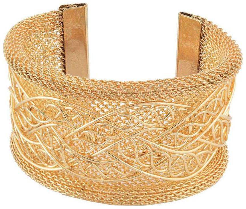 

Fashion For Sure Gold Brass Cuff for Women (B15)