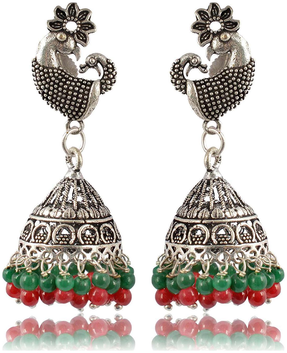 

Fashion For Sure Oxidized Silver Jhumki Earrings for Women (E243)