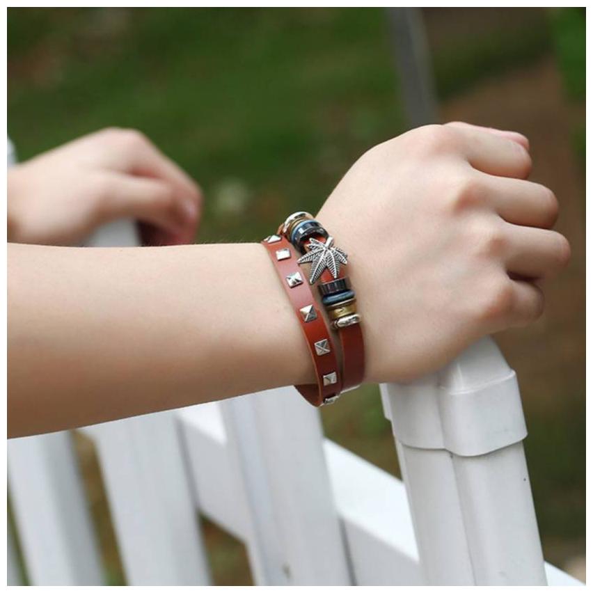 

Fashion For Sure Wrist Band Leather Bracelet Brown