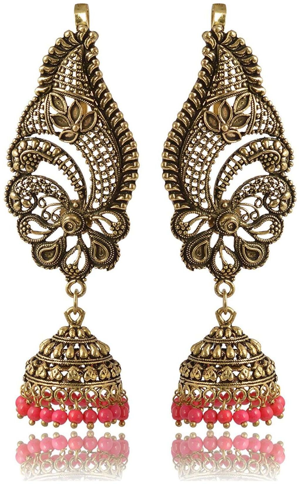 

Fashion For Sure Gold Brass Jhumki Earrings for Women (E135)