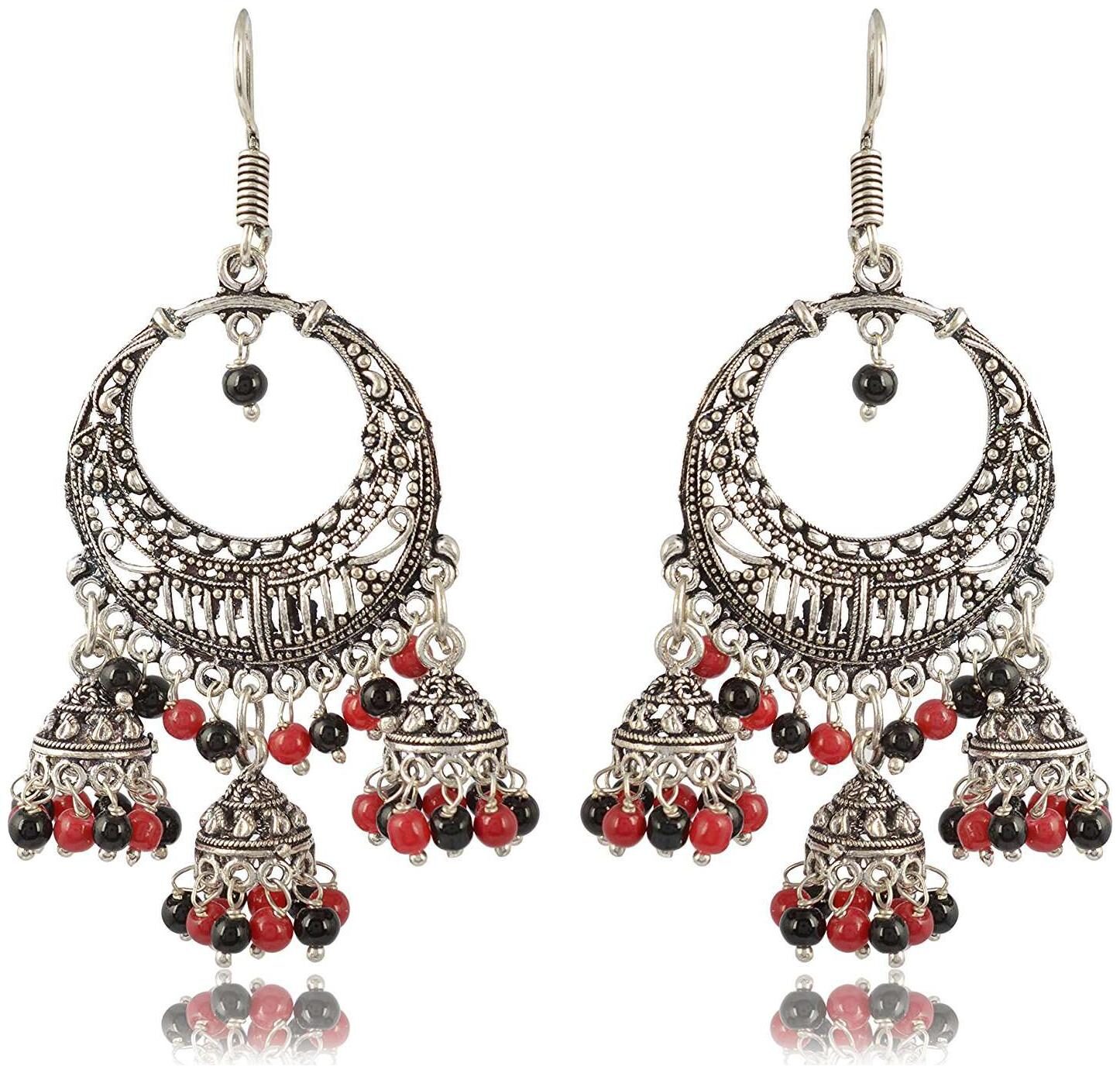 

Fashion For Sure Silver Brass Jhumki Earrings for Women (E196)