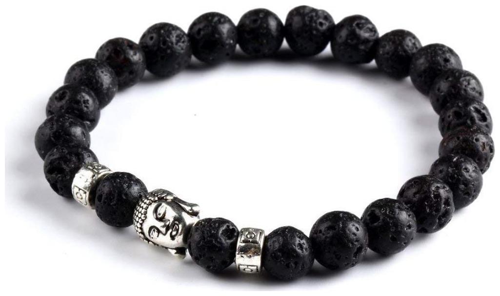 

Fashion for sure Luxuria Edition Black Lava Stone Golden Buddha (Bracelet 8)