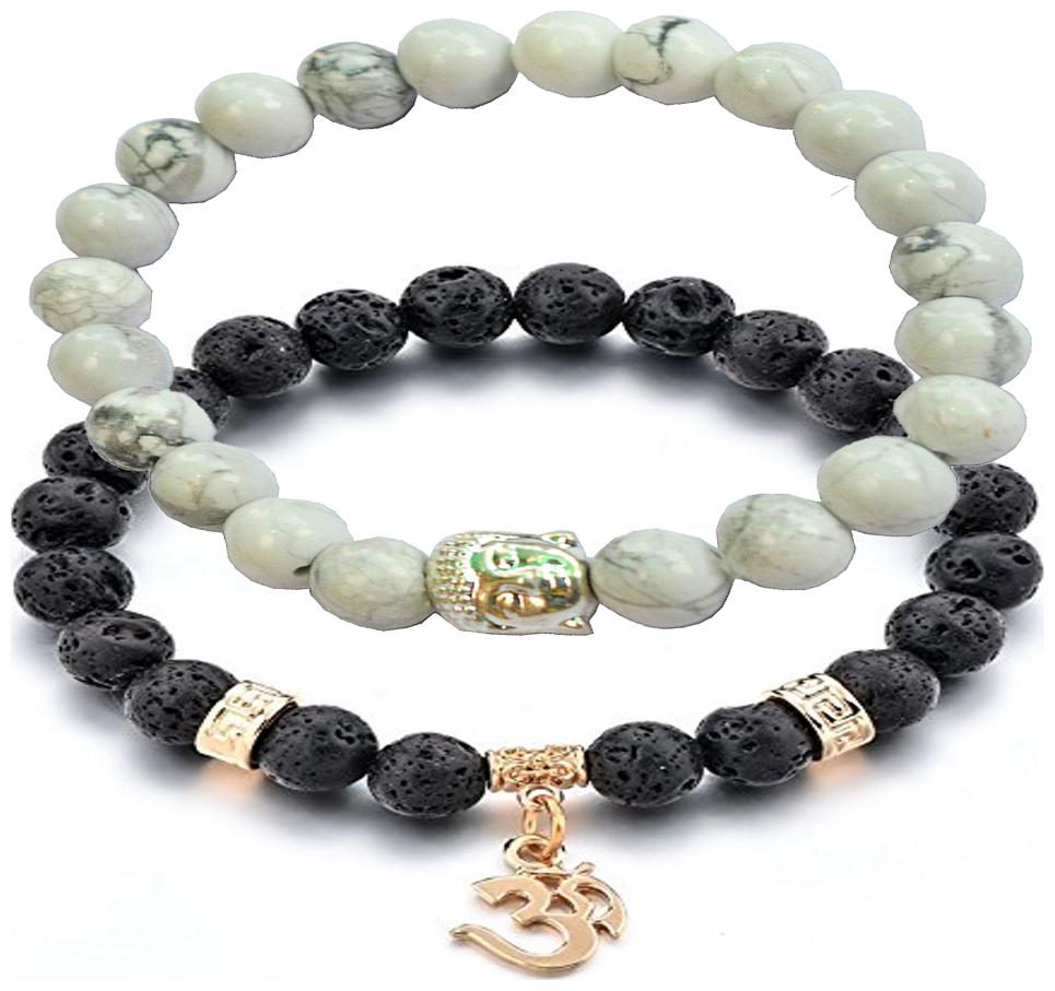 

Fashion for sure Healing Accessories Natural Stones Yoga Beads Aum Bracelet For Unisex (Bracelet 11 13)