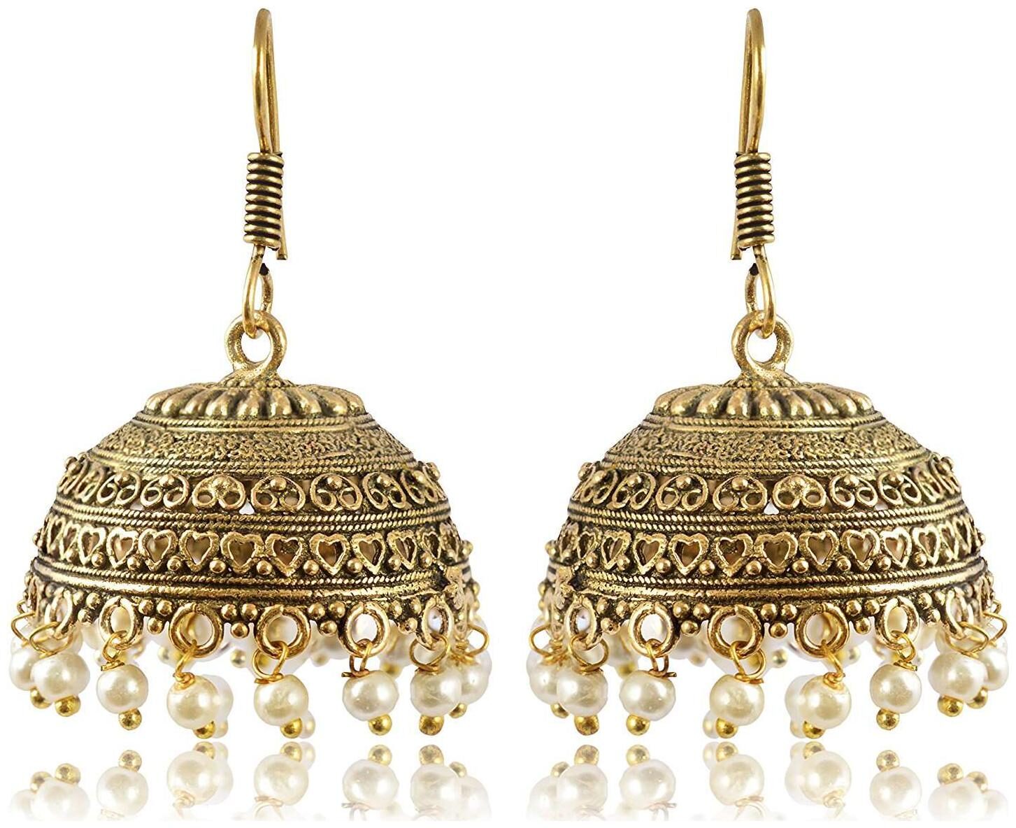 

Fashion For Sure Gold Oxidized Silver Jhumki Earrings for Women (E254)