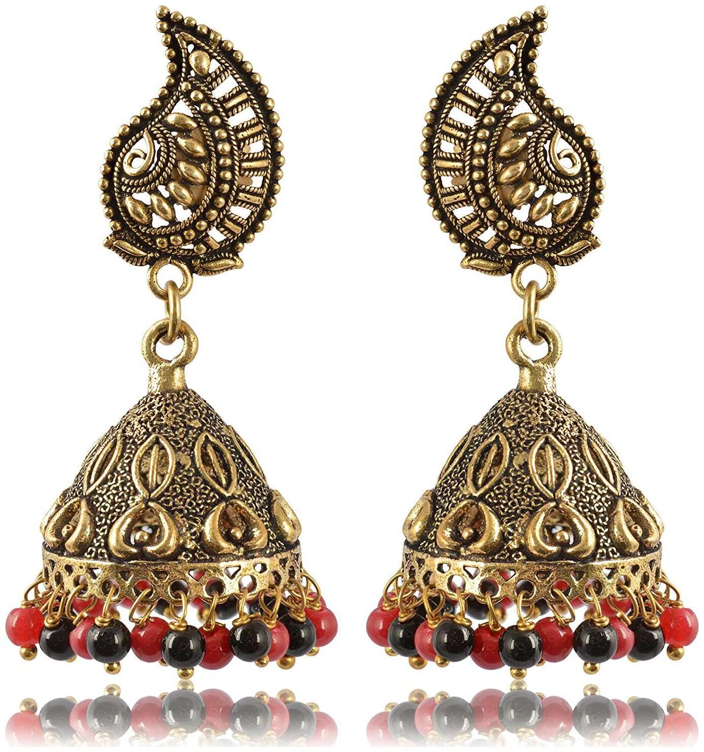 

Fashion For Sure Gold Oxidized Silver Jhumki Earrings for Women (E246)