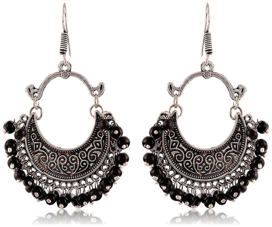 

Fashion For Sure Designer Silver Brass Dangle Drop Earrings for Women (E371)