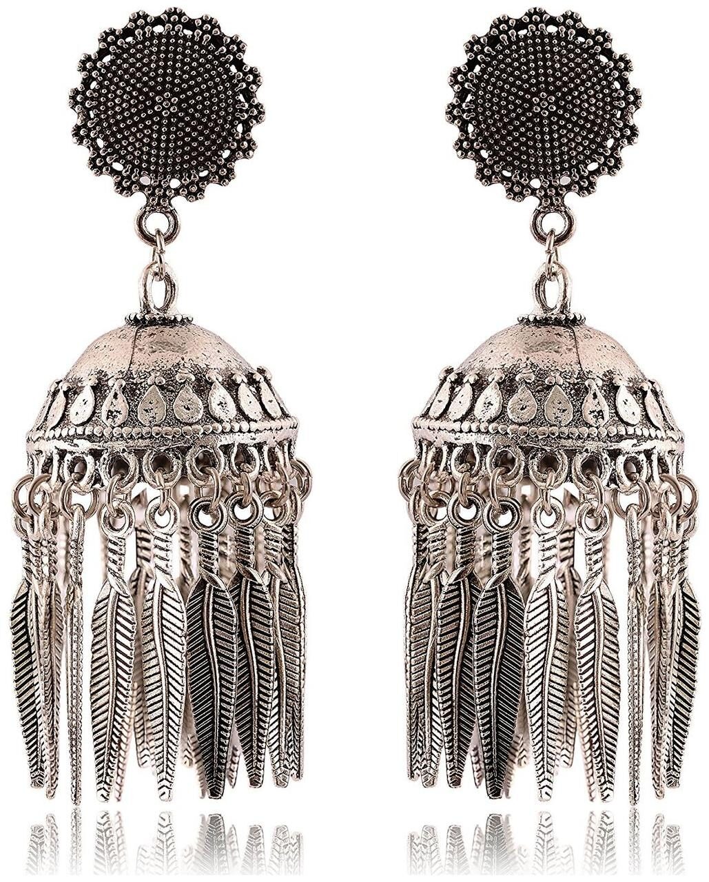 

Fashion For Sure Silver Brass Jhumki Earrings for Women (E331)