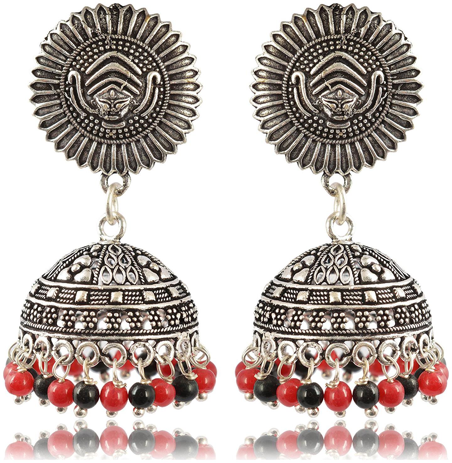 

Fashion For Sure Oxidized Silver Jhumki Earrings for Women (E251)