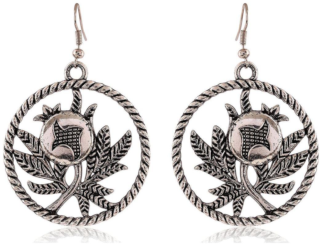 

Fashion For Sure Designer Silver Brass Dangle Drop Earrings for Women (E377)