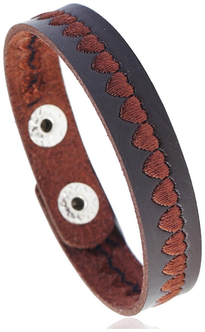 

FASHION FOR SURE leather bracelet computer embroidery hearts men and women bracelet (J230)
